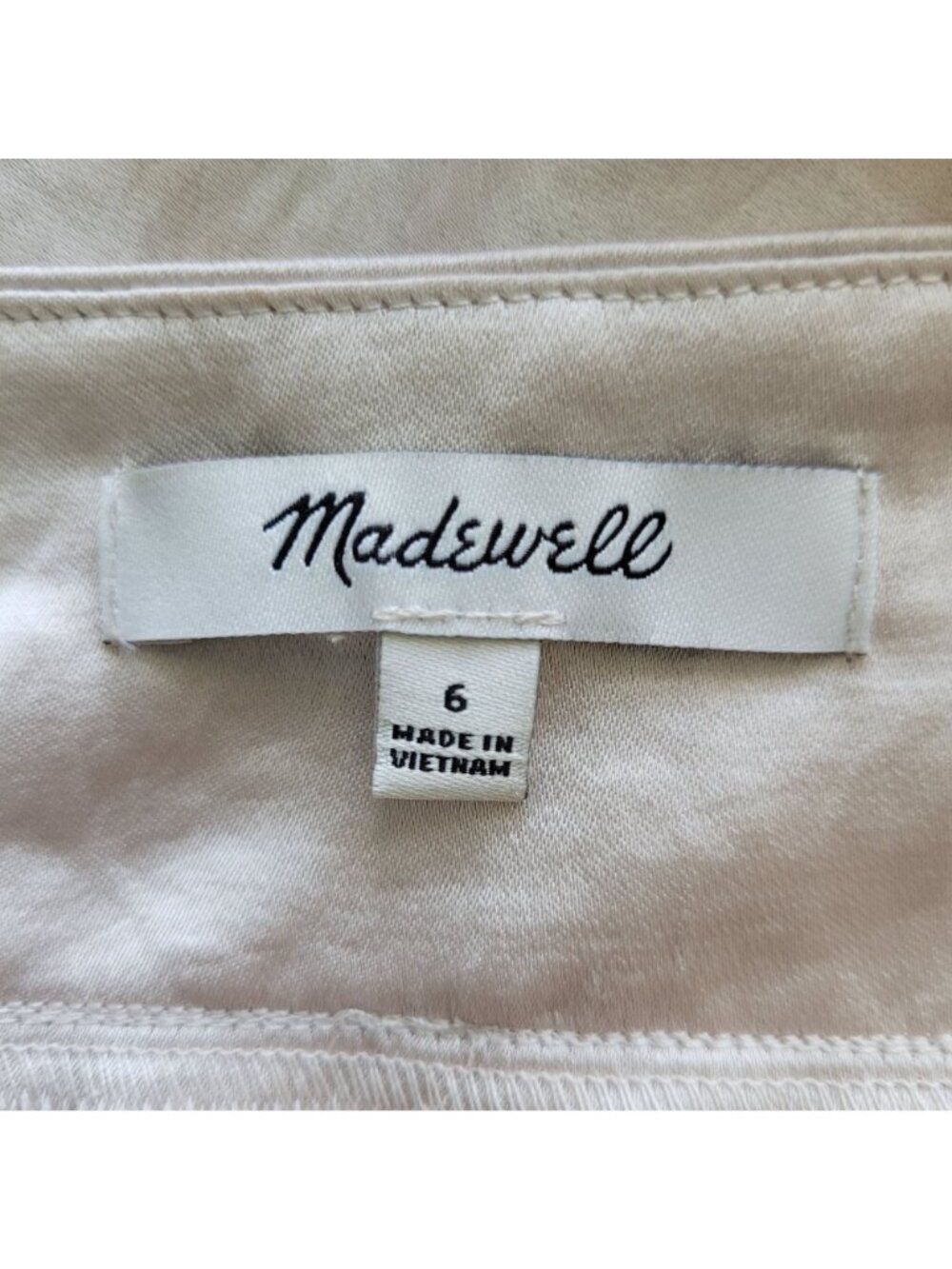 Madewell Sadie Midi Slip Dress Womens Size 6 Beige Sleeveless Strappy Cross Back - Picture 7 of 9